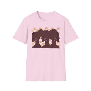 Brown Skin Girls Tee Melanin Queens Casual Comfort T-Shirt African Americans Shirt Black Girl Magic Shadow Apparel Afrcentric Art Clothing Light Pink