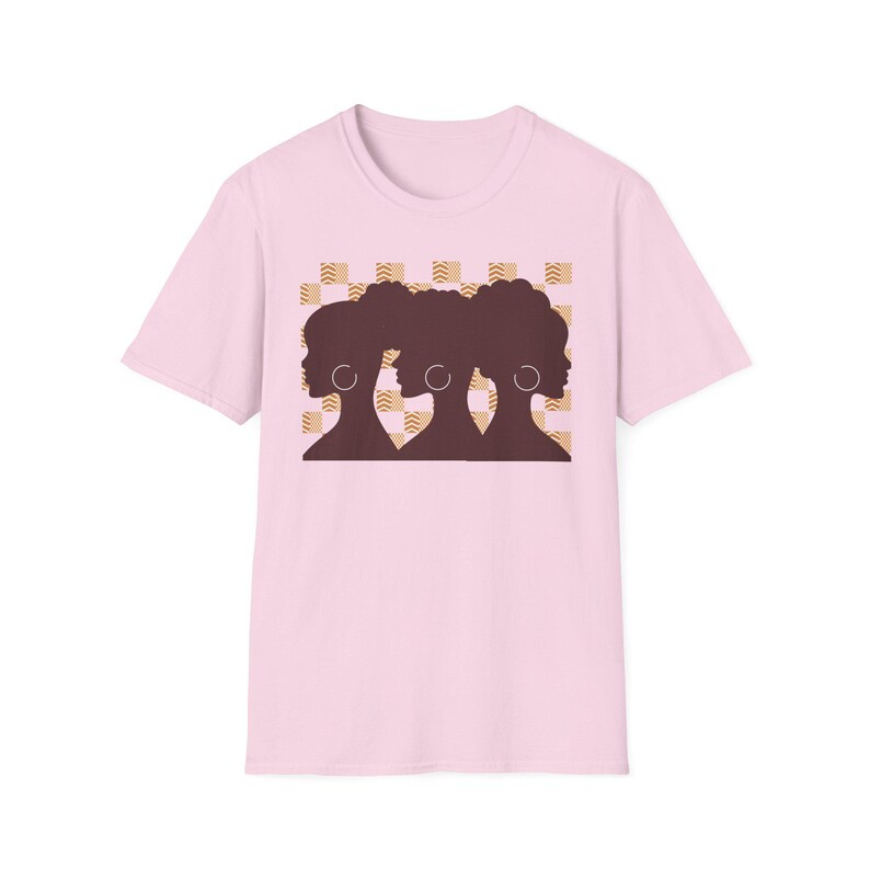 Brown Skin Girls Tee Melanin Queens Casual Comfort T-Shirt African Americans Shirt Black Girl Magic Shadow Apparel Afrcentric Art Clothing Light Pink