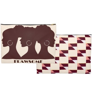 Flawsome Accessory Pouch Melanin Zipper Storage Bag Black Queen Pouch Organizer African American Travel Size Cosmetic Toiletry Bag Gift