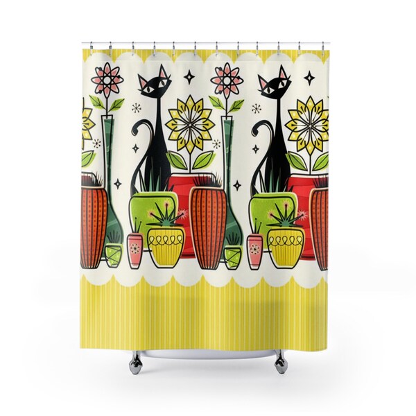 Cat Shower Curtain Etsy