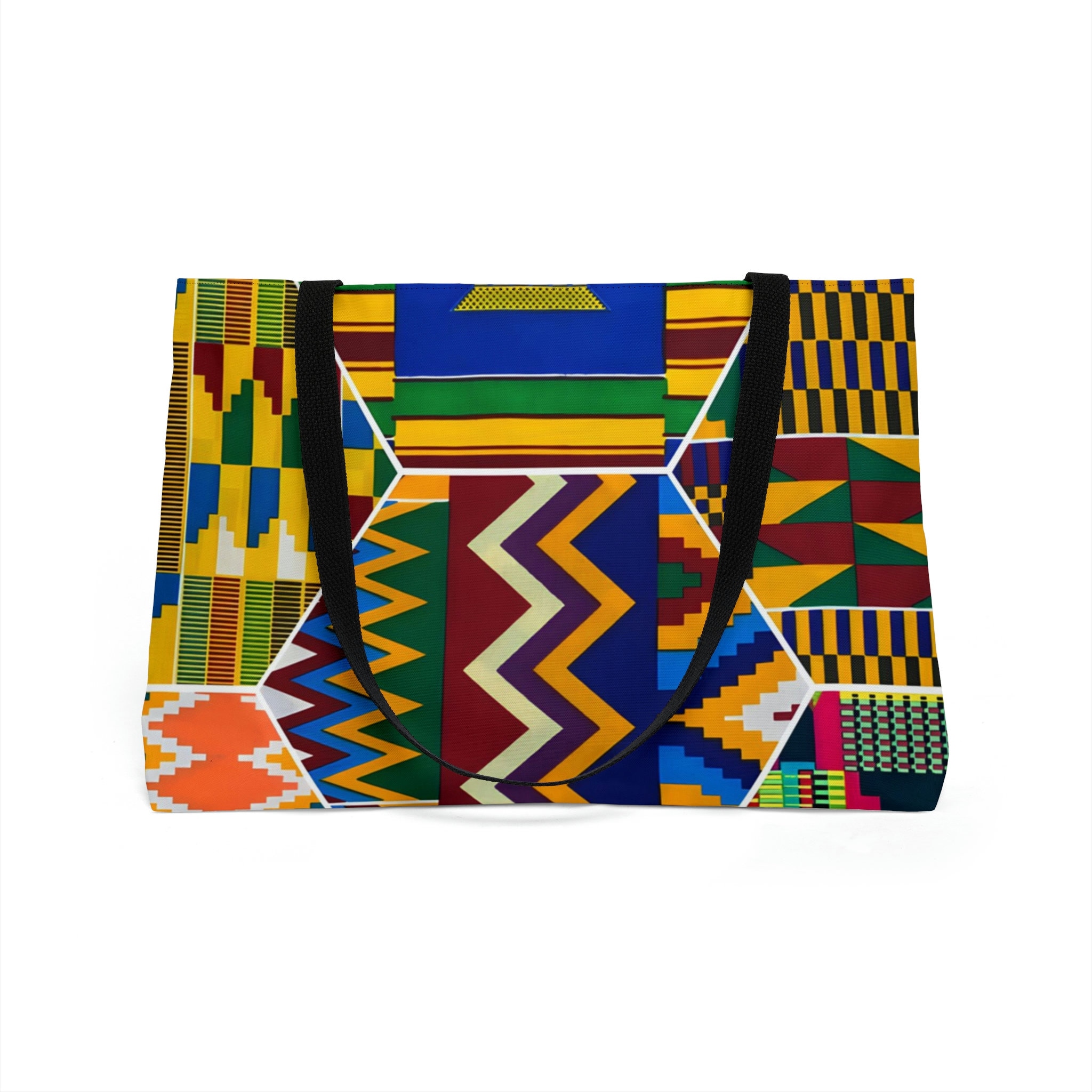 Kente African Print Pattern Leather Tote Bag main image 0