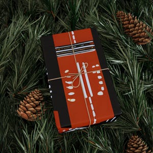 Wrapping Paper African Inspired Gift Wrapper Ethnic Print Pattern Present Wrap Paper White Decorative Mud Cloth Paper Gift Wrapping Sheet image 4