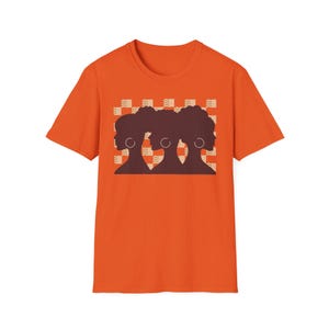 Brown Skin Girls Tee Melanin Queens Casual Comfort T-Shirt African Americans Shirt Black Girl Magic Shadow Apparel Afrcentric Art Clothing Orange