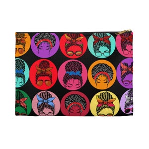 African American Braids Accessory Pouch Melanin Girl Zipper Bag ...
