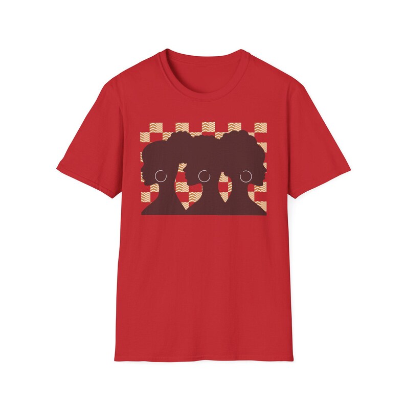 Brown Skin Girls Tee Melanin Queens Casual Comfort T-Shirt African Americans Shirt Black Girl Magic Shadow Apparel Afrcentric Art Clothing Red