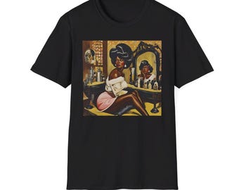 Retro Black Girl T-Shirt Melanin Woman Tee Shirt African American Queen Apparel Vintage Brown Skin Girl Gift Shirt Afro old school Vibes .