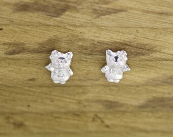 Hello Kitty Style 14 CT Yellow Gold Sweet Baby Kids Earrings Huggies Stamped