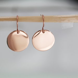 dangle & drop earrings, rose gold circle earrings, stainless steel earrings, round earrings surgical steel earrings, hypoallergenic earrings