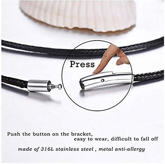 Leather Necklace Cord,Waterproof Rope Necklace For Men/Women
