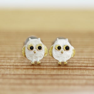 bird earrings for women, sterling silver earrings, animal stud earrings for girls, gold earrings. minimalist cute owl earrings,birthday gift