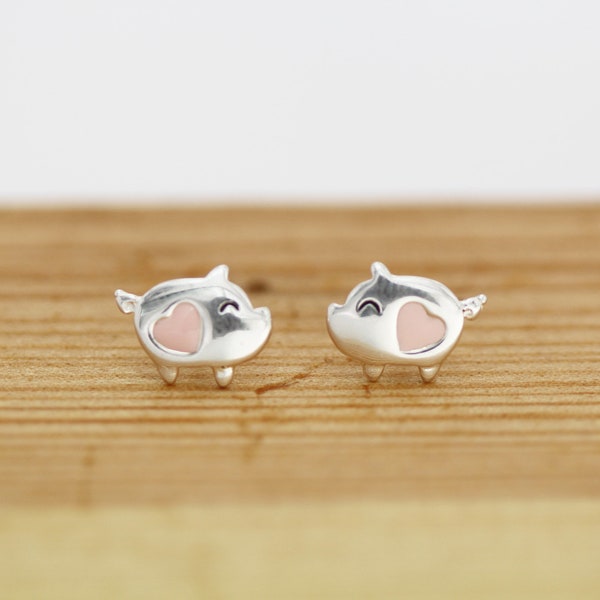 boucles d'oreilles en argent pour femmes, boucles d'oreilles en argent sterling, boucles d'oreilles Peppa Pig, boucles d'oreilles animaux pour filles, boucles d'oreilles cochon mignon, cadeau d'anniversaire