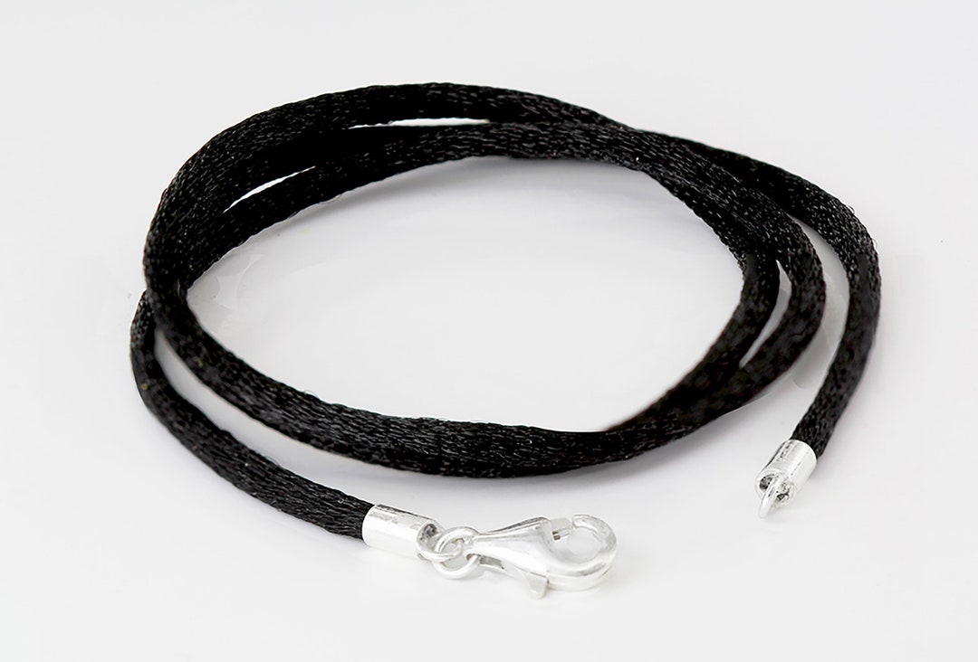 3mm Black Silk Cord Chain Necklace Soft Rope Chain Necklace Etsy