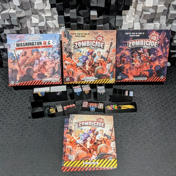 STL files for insert, compatible with Zombicide 2nd edition kickstarter President or All In - holds everything but minis