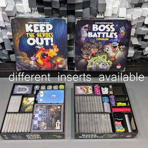 Keep the Heroes Out compatible insert (with Boss Battles option) UPDATED, fits expansions, sleeves, plastic tokens