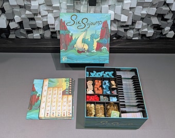 STL files for Six Sojourns Deluxe Edition Compatible Insert, unofficial, fits sleeved cards, deluxe components