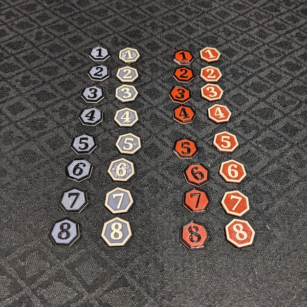 Numbered status/tracking tokens