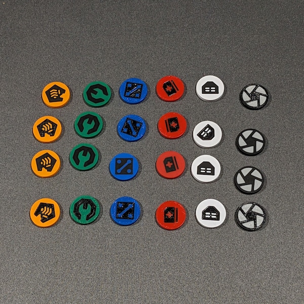Action tokens, compatible with Cyberpunk 2077 Gangs of Night City board game