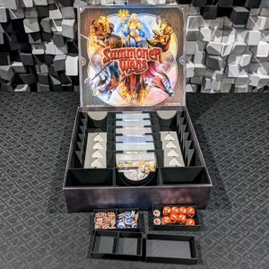 Fichiers STL à insérer, compatibles avec Summoner Wars 2e édition (ensembles maître et de démarrage) - contient des cartes d'extension et des pochettes