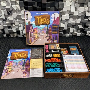 Tiny Towns compatible insert (fits all expansions, sleeved cards)