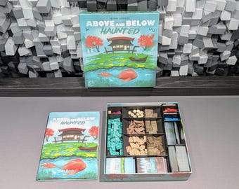 STL files for Insert compatible with Above and Below Haunted, fits crowdfunding extras, deluxe components, sleeved cards