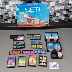 STL files for Insert, compatible with SETI, fits sleeved cards, extra room for potential expansions