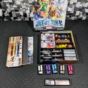 Insert, kompatibel mit Marvel Age of Heroes, passend für Karten mit Hülle, individuelle Spieler- und Heldenboxen