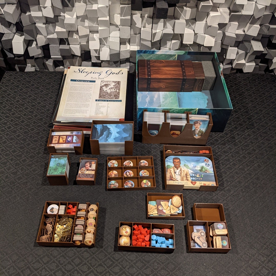 Sleeping Gods Compatible Insert, Fits Expansions, Sleeved Cards see