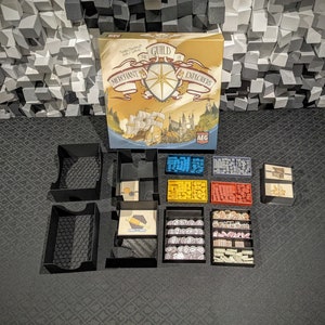 Guild of Merchant Explorers compatible insert, plastic coins, holds sleeved cards