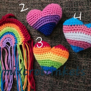 Pride Crochet Keychain - Rainbow, Heart