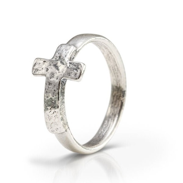 Bague croix de Jérusalem en argent sterling - Bijoux religieux chrétiens fabriqués en Terre sainte, bijoux religieux, bijoux religieux spirituels et uniques