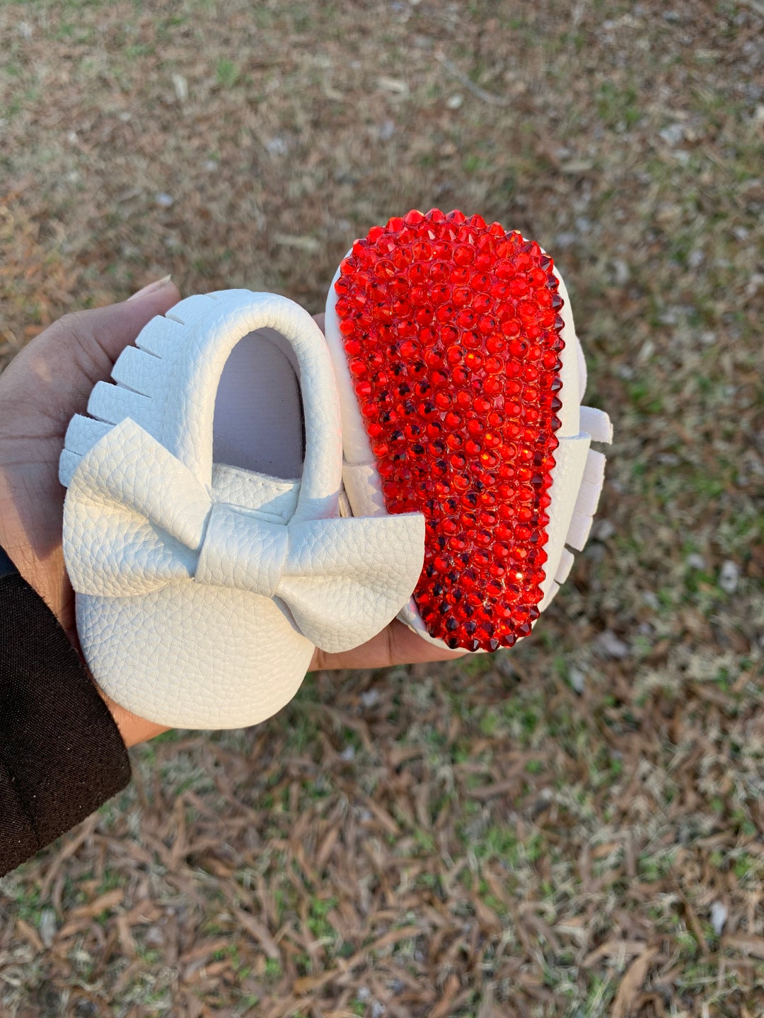 Baby Girl Bling Red Bottom Shoes, Rhinestone Infant Shoes, Custom Baby ...