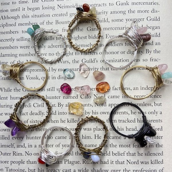 Taylor Swift album inspired rings - Wire wrapped rings - Crystal rings - Wrapped rings - Gemstone ring