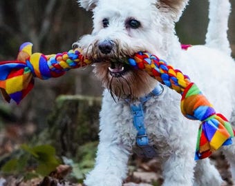 Dog Tug | Pull Fleece Dog Toy | Recall Training Activity | For All Size Dog Breeds | Dog & Puppy Gift Ideas | 3 Sizes Available