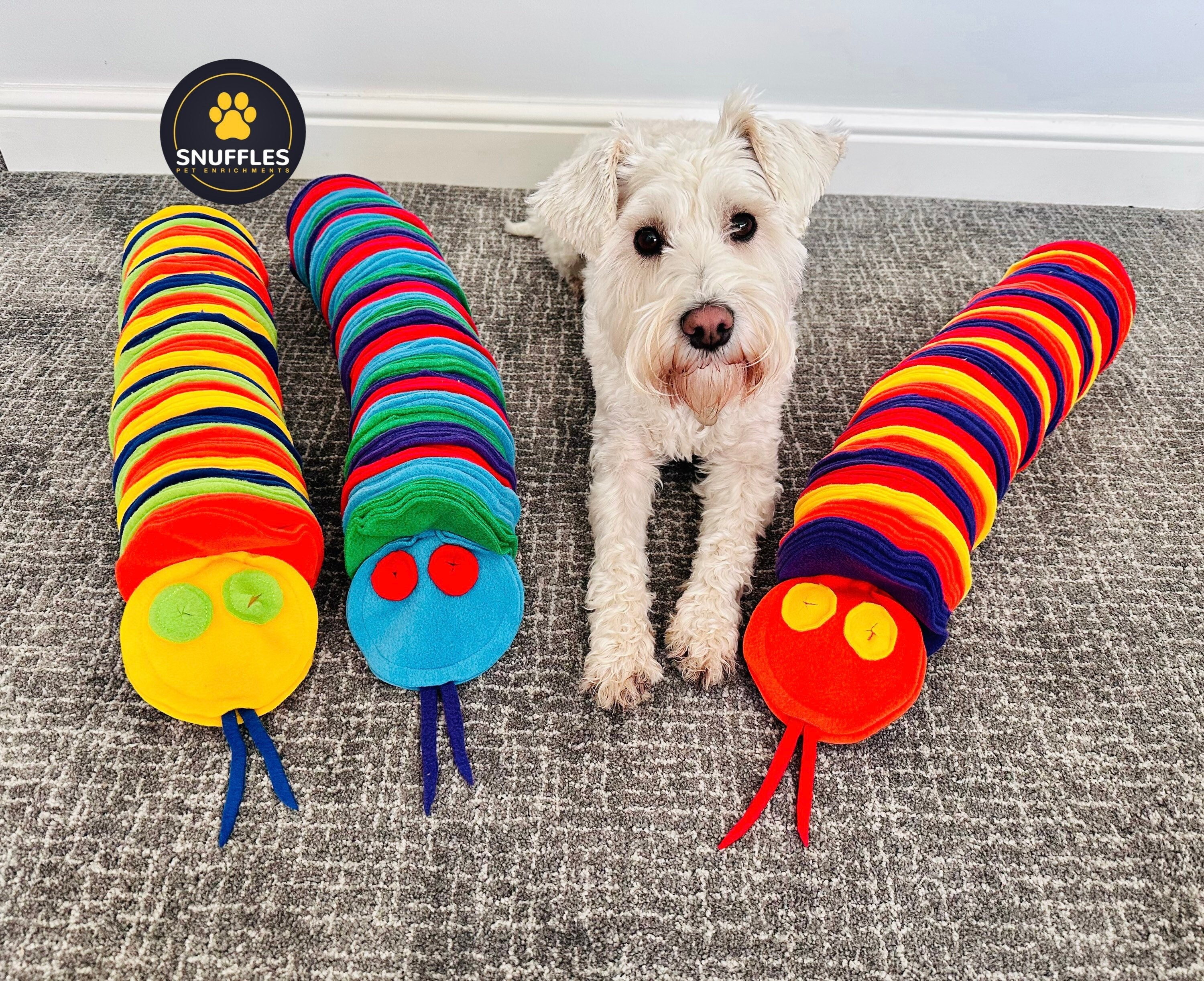 Large Multicolor Snuffle Snake Dog Treat Puzzle Mental Stimulation Dog Toy  Puppy Enrichment 