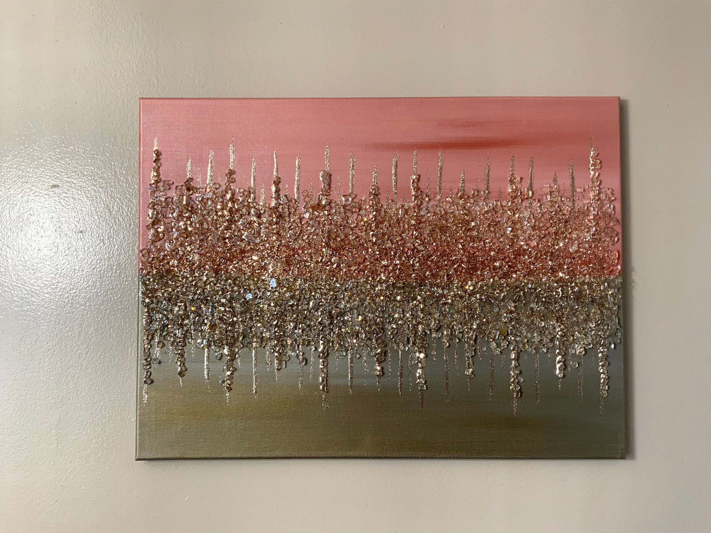 Glitter painting Glitter glass painting Copper Glitter Painting