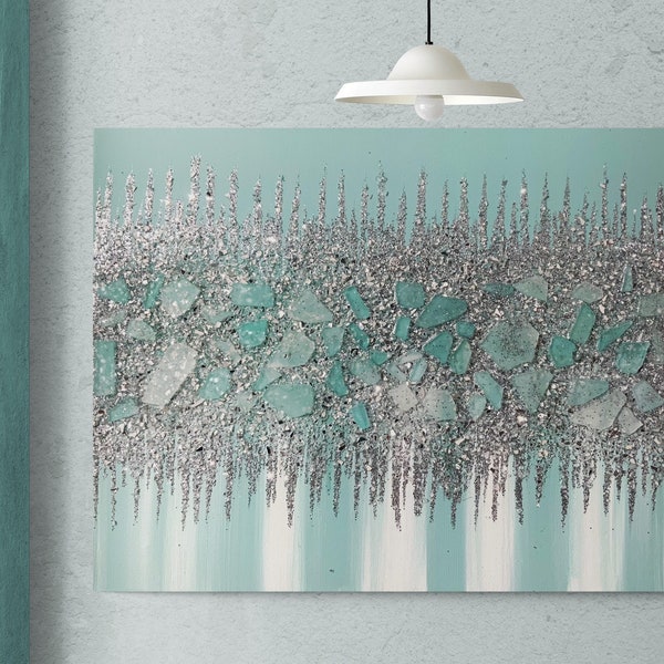 Aqua Wall Art Etsy