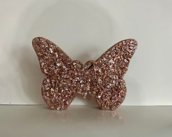 Rose gold glitter art, Rose gold seashell art, Rose gold glitter butterfly art, Rose gold art, Butterfly, Abstract Art,Home decor