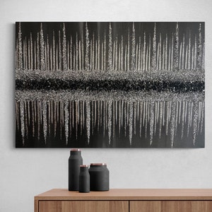 Glitter painting, Glitter glass painting, Black Glitter Painting, Silver Glitter Painting, Abstract Painting, Glitter art, Wall Decor