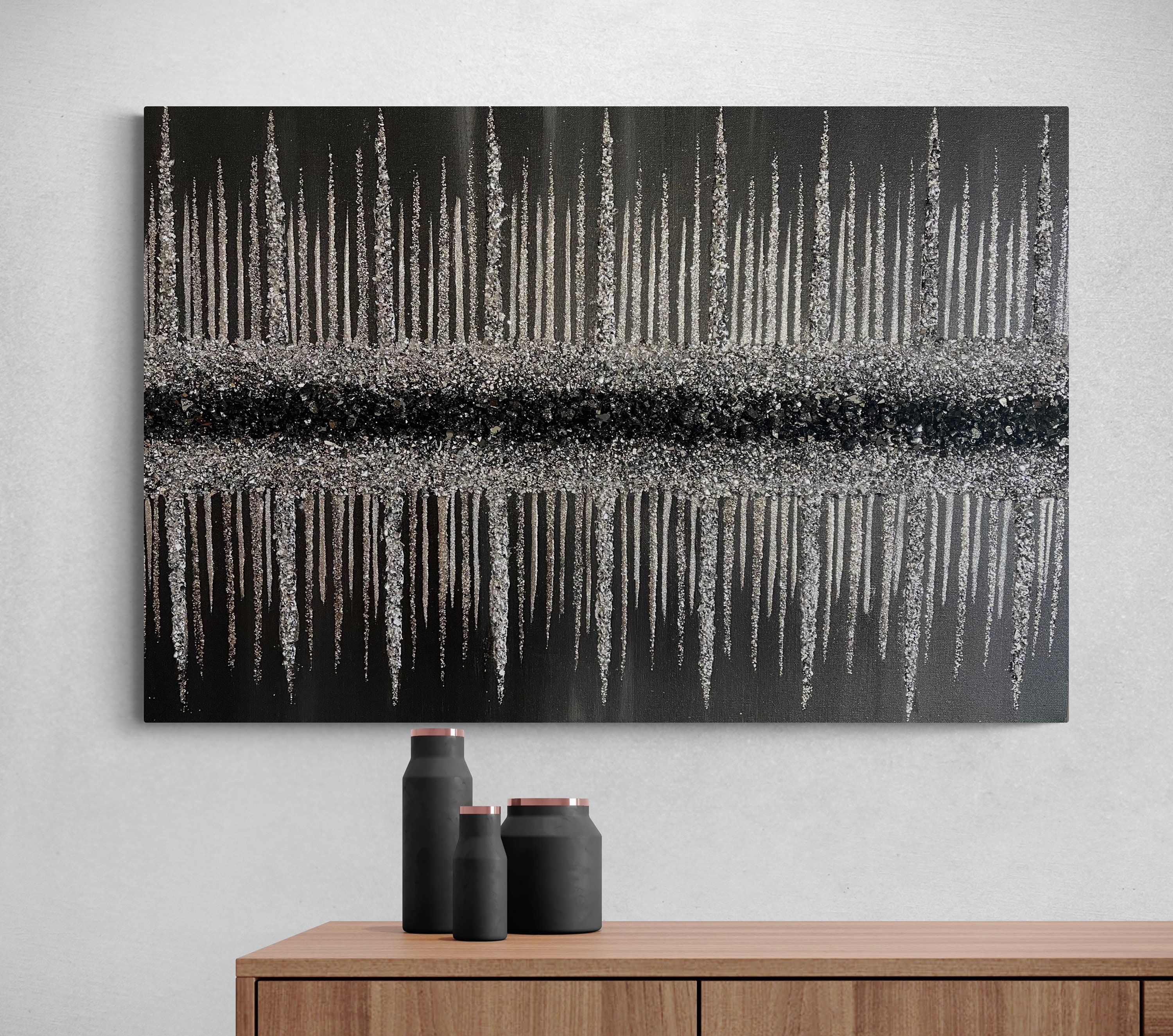 Glitter Painting Glitter Glass Painting Black Glitter Etsy