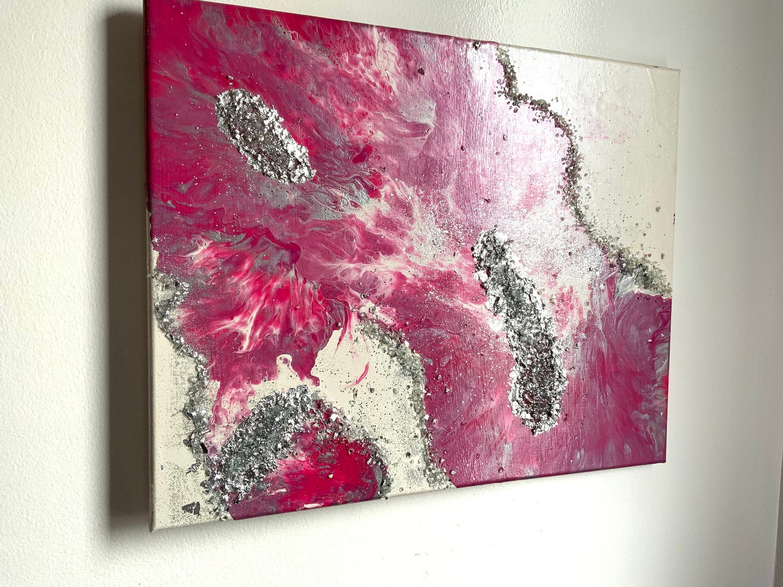 Fluid Art Crushed Glass Art Abstract Art Etsy