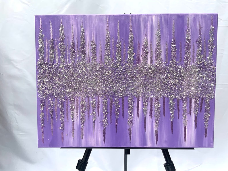 Glitter Painting Glitter Glass Painting Purple Glass Etsy