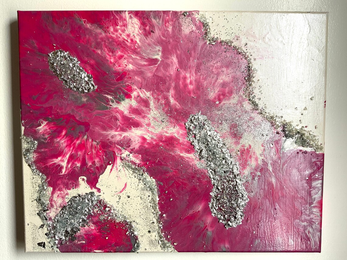 Fluid Art Crushed Glass Art Abstract Art Etsy