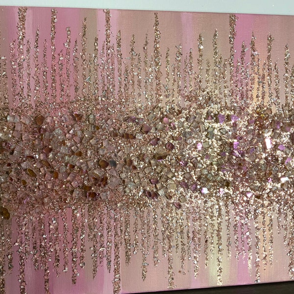 Abstract Gold Leaf Painting Etsy