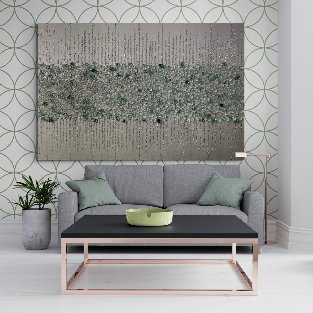 Photo inspiration: Fresh Look at Green And Silver Glass Painting Green And Silver Glitter Glass