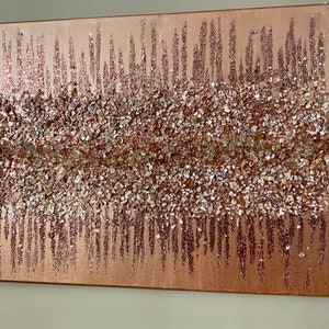 Image showcasing Rose Gold Glitter Painting, Rose Gold Glass Painting, Rose Gold Shell ...