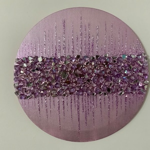 Purple glitter painting, Purple glass painting, Purple Glitter Glass Painting, Purple wall decor, Abstract Art