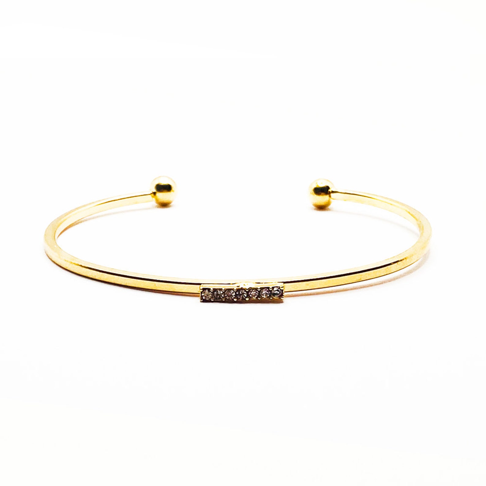 Gold Torque Diamond Open Bangle Bracelet Ladies Girls Etsy