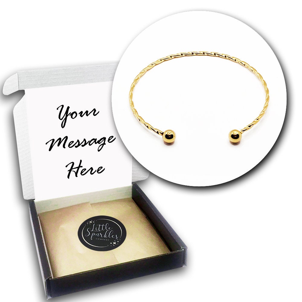 Gold Torque Twisted Open Bangle Bracelet Ladies Girls Etsy