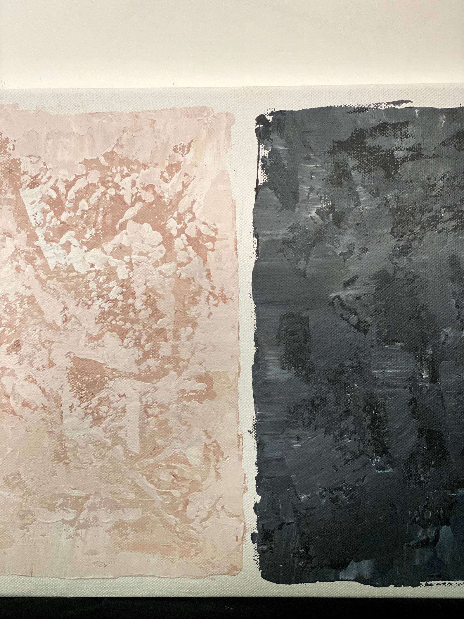 Medium Textured, Abstract Painting Cream & off Black Etsy