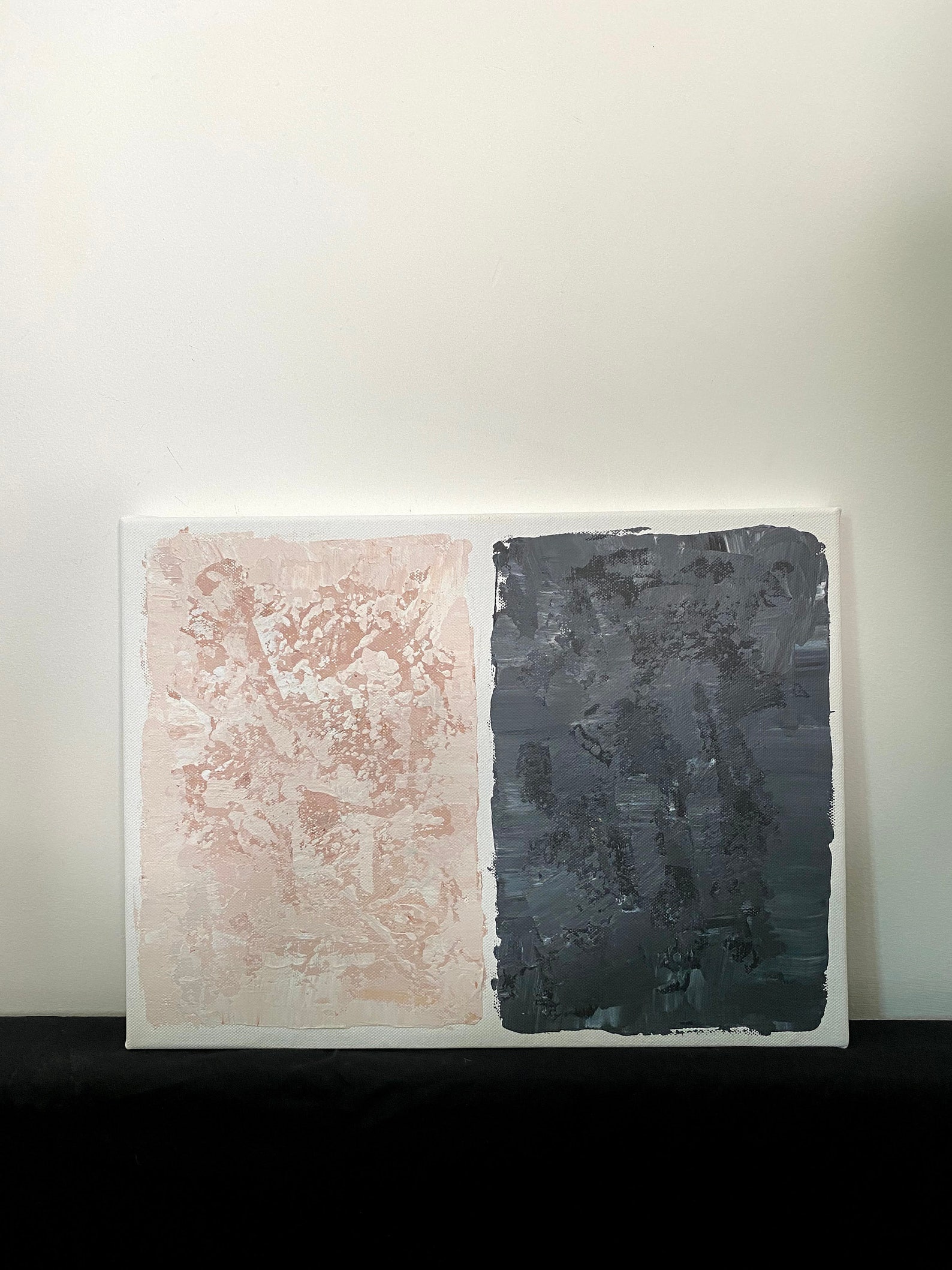 Medium Textured, Abstract Painting Cream & off Black Etsy